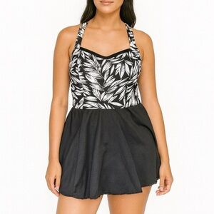 Pacific Connections Monochrome Leaf One Piece